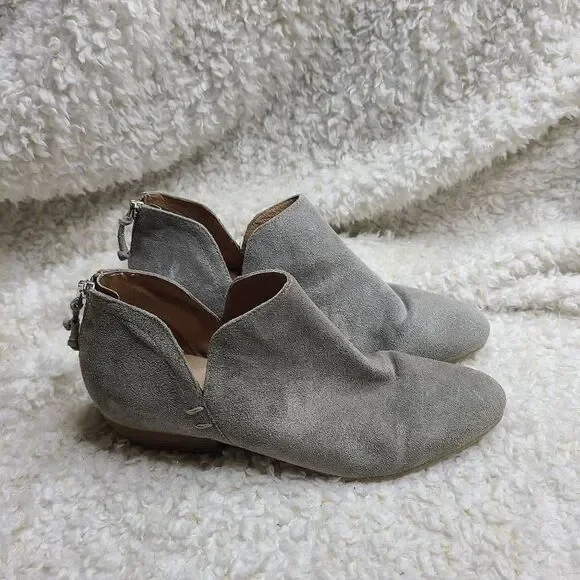 Kenneth Cole New York Gray Suede Leather Ankle Booties sz 7 - Picture 1 of 7